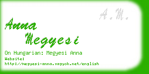 anna megyesi business card